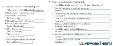 Reported Direct speech