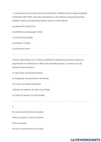 Modernismo 2ª geração