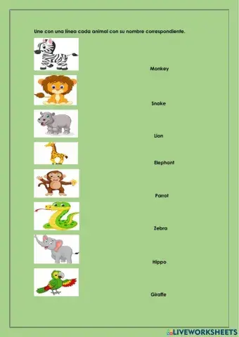 Animales en inglès