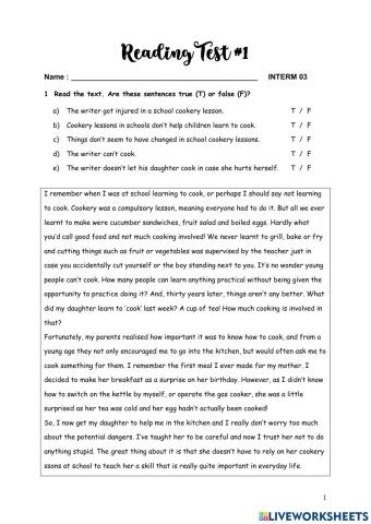 Reading test interm 6 unit 5