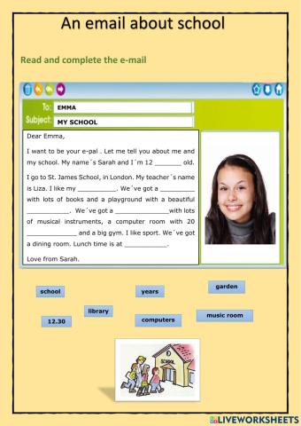 An email about school