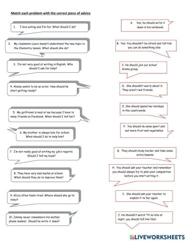 Matching problems & suggestions