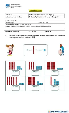 Leer y representar números