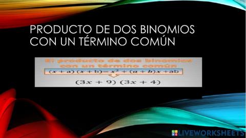 Producto de dos binomios con un término común