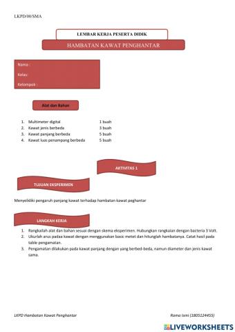 Faktor hambatan pada kawat