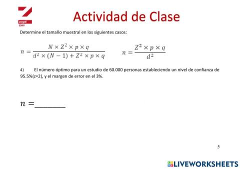 Tamaño de muestra población infinita 4