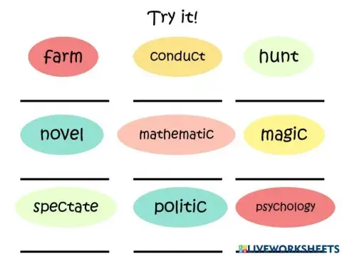 Suffix -ician, -or, - er, -ist practice