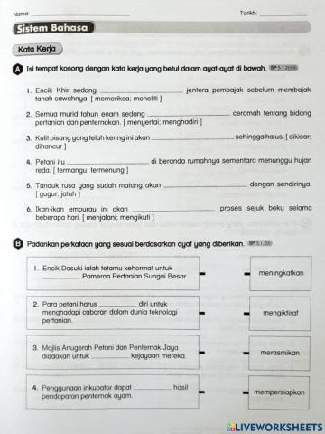 Bm tahun 4: kata kerja