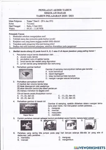 Pat t7s2 kelas 5 rabu, 9 juni 2021