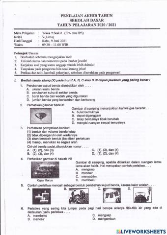 Pat t7s2 kelas 5 rabu, 9 juni 2021