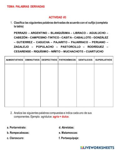 Formación de palabras