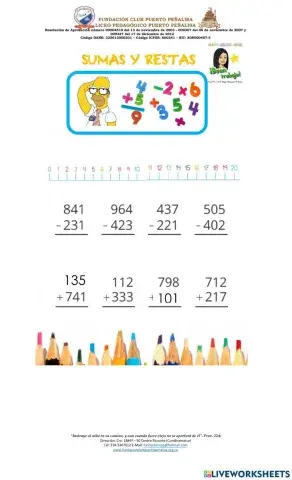 Sumas y restas de tres cifras