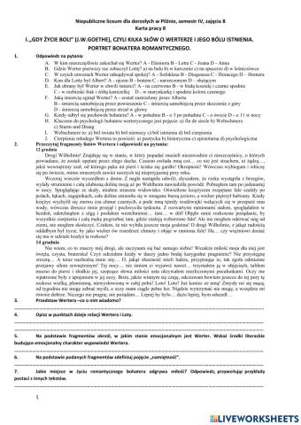 Liceum dla dorosłych w Pilźnie, semestr IV, zajęcia 8