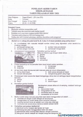 PAT S8S2 kelas 5 kamis, 10 juni 2021