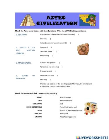 Aztecs vocabulary