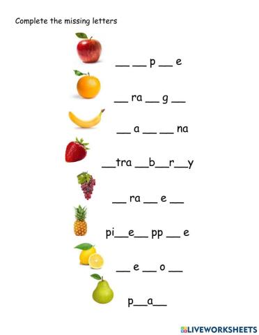 Complete the missing letters