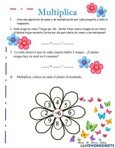 Multiplicación y problemas verbales
