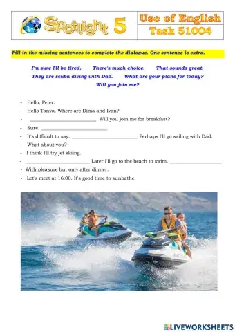 Spotlight 5 Task 51004