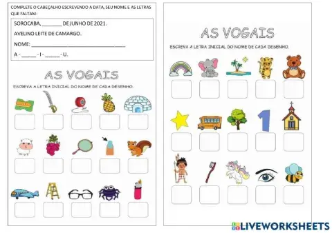 Complete com as vogais