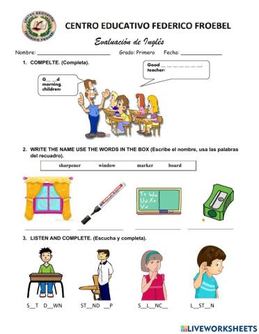 Evaluación de Inglés