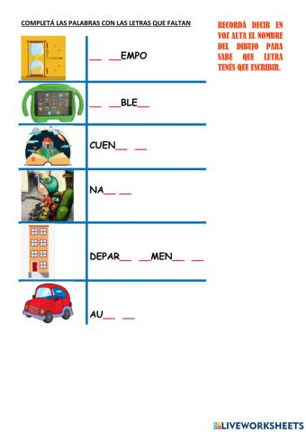 Completando palabras