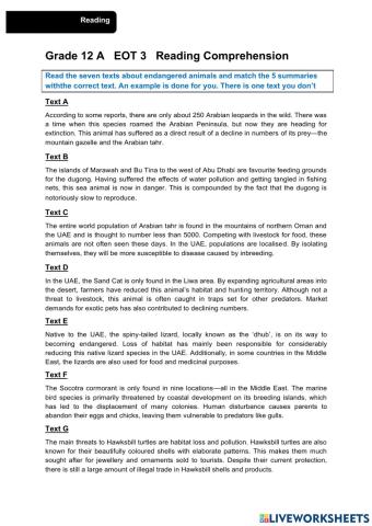Grade 12 A  U. 8   Environment