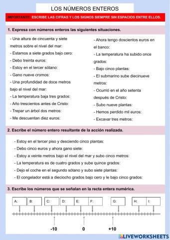 Los números enteros