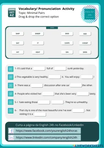 Vocabulary- pronunciation activity