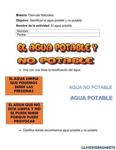 Agua potable y no potable