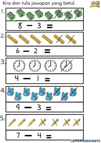 Math : Tolak 1-10 (6 Tahun)