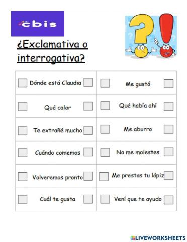 Oraciones interrogativas y exclamativas