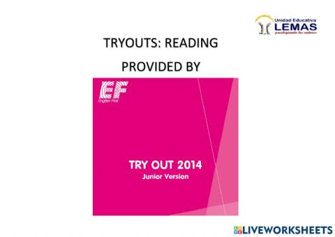 Yle tryouts - reading