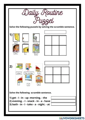 Daily routine puzzel
