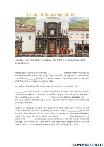 Cantuña, the man who tricked the Devil