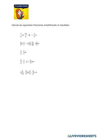 Operaciones con fracciones