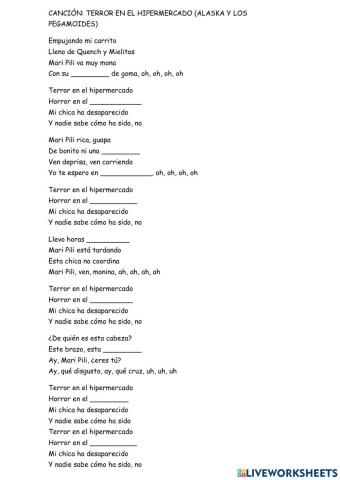 Canción: Terror en el hipermercado