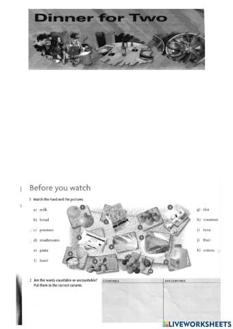 A dinner for 2 - New Headway