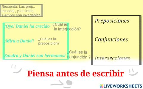 Preposiciones, conjunciones e Intersecciones