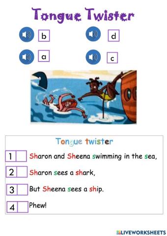 Tongue Twister Listening -sh-,-s-