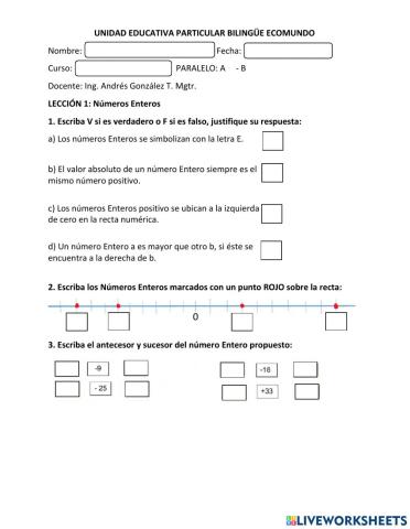 Lección: números enteros V3