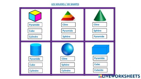 Les formes 3 D c