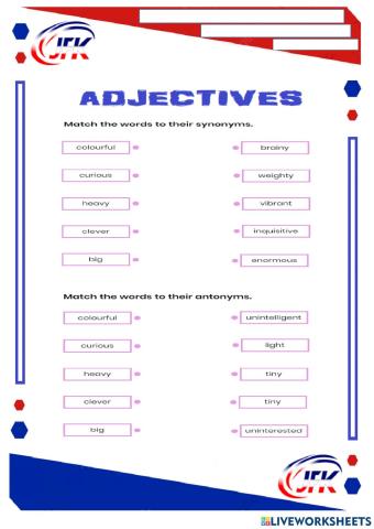 Adjectives (synonyms and antonyms)