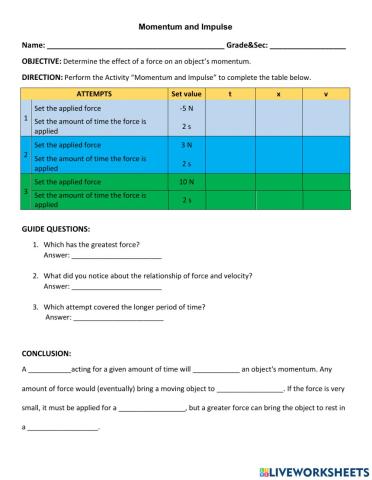 Momentum and Impulse