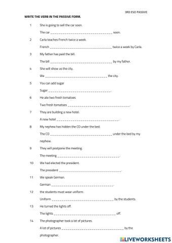 Passive sentences affirmative