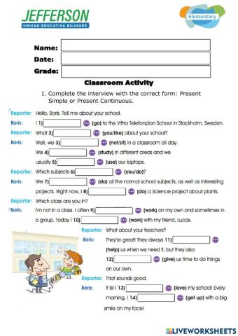 Present Simple vs. Present Continuous