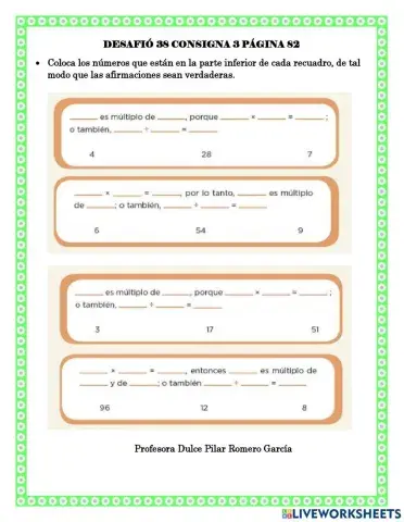 Múltiplos y divisores