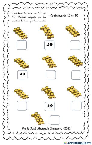 Contemos de 10 en 10