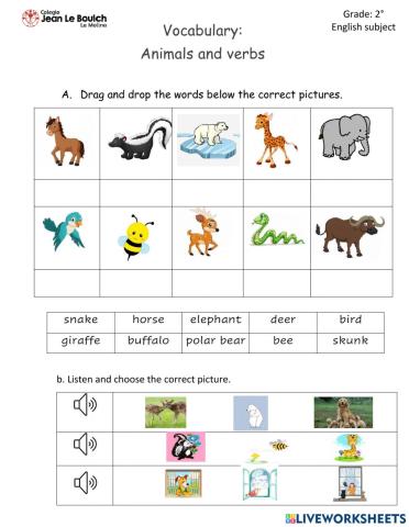 Animals and verbs 2