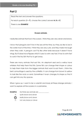 Access 6 - T3 - U9 - Reading Test