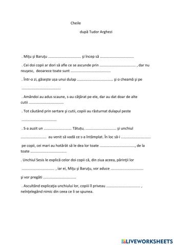 CHEILE, după Tudor Arghezi